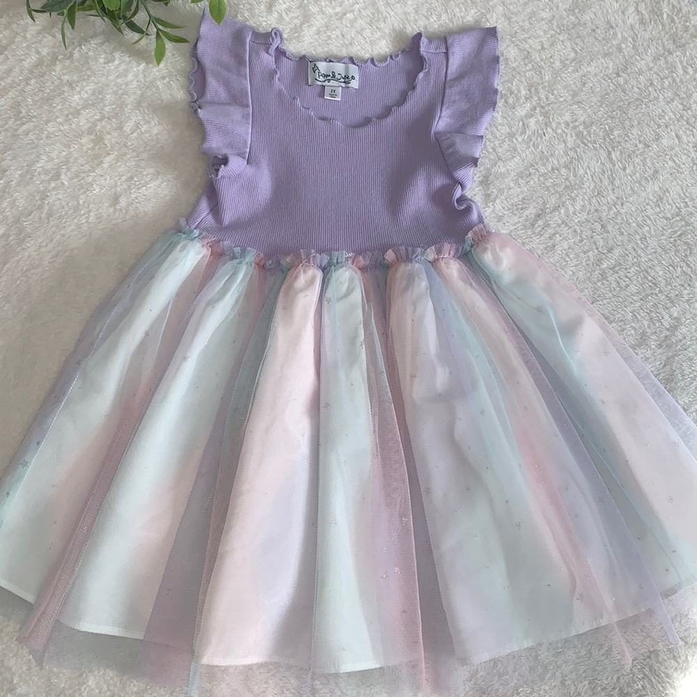 Pippa & Julie Lavender Dress 2T Tulle Bottom EUC - Picture 11 of 12